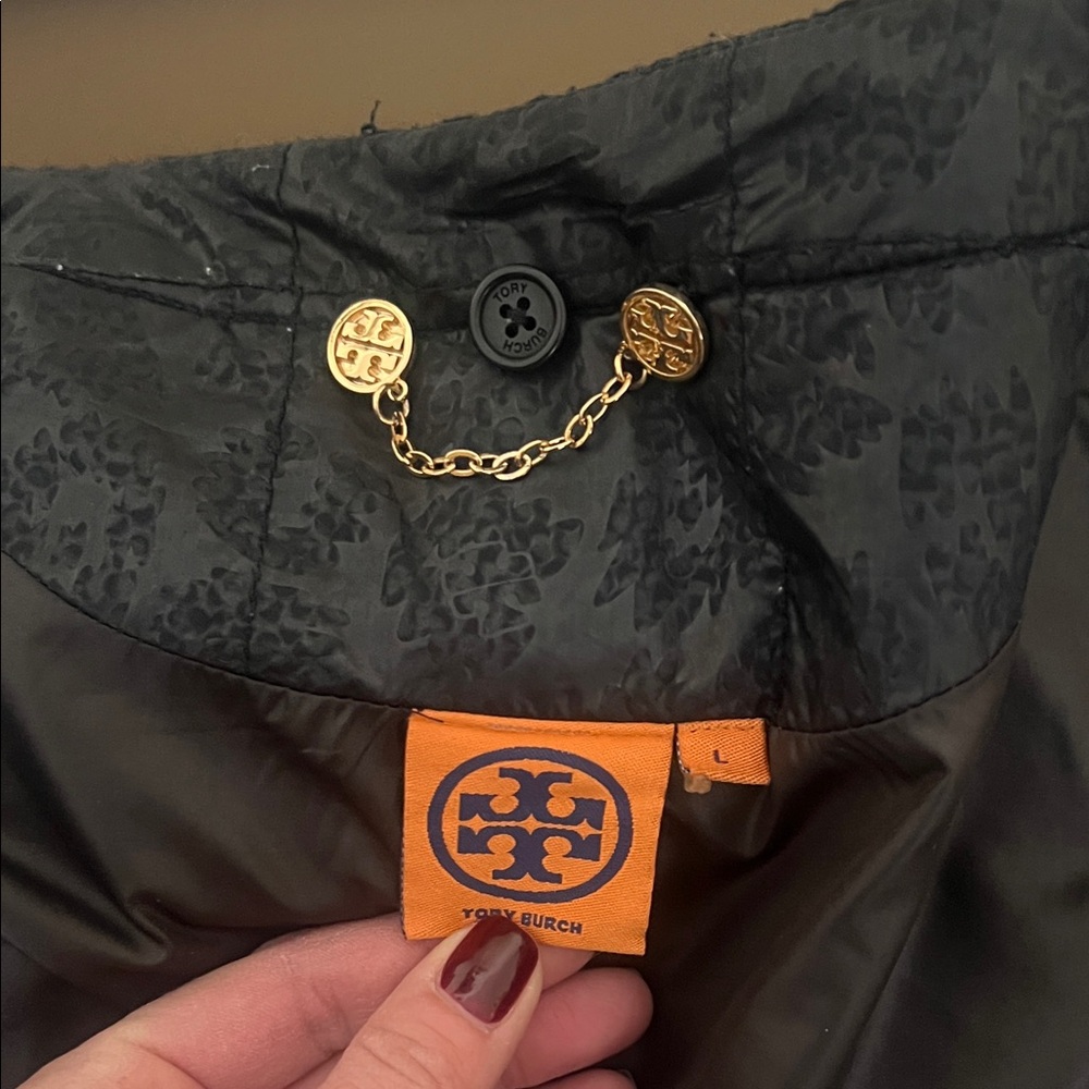Vintage Tory Burch Black Coat with Gold Details